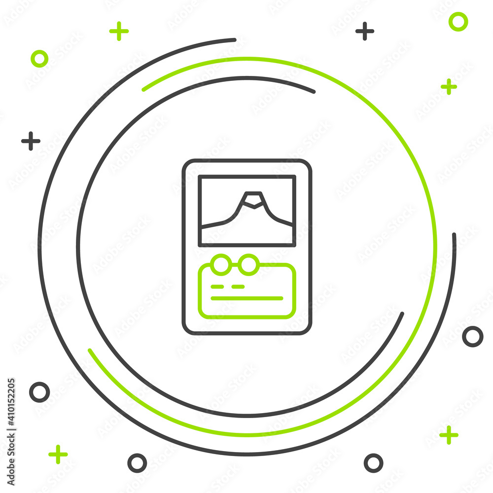 Poster line card game collection icon isolated on white background. fantasy ui kit with magic items. colorf