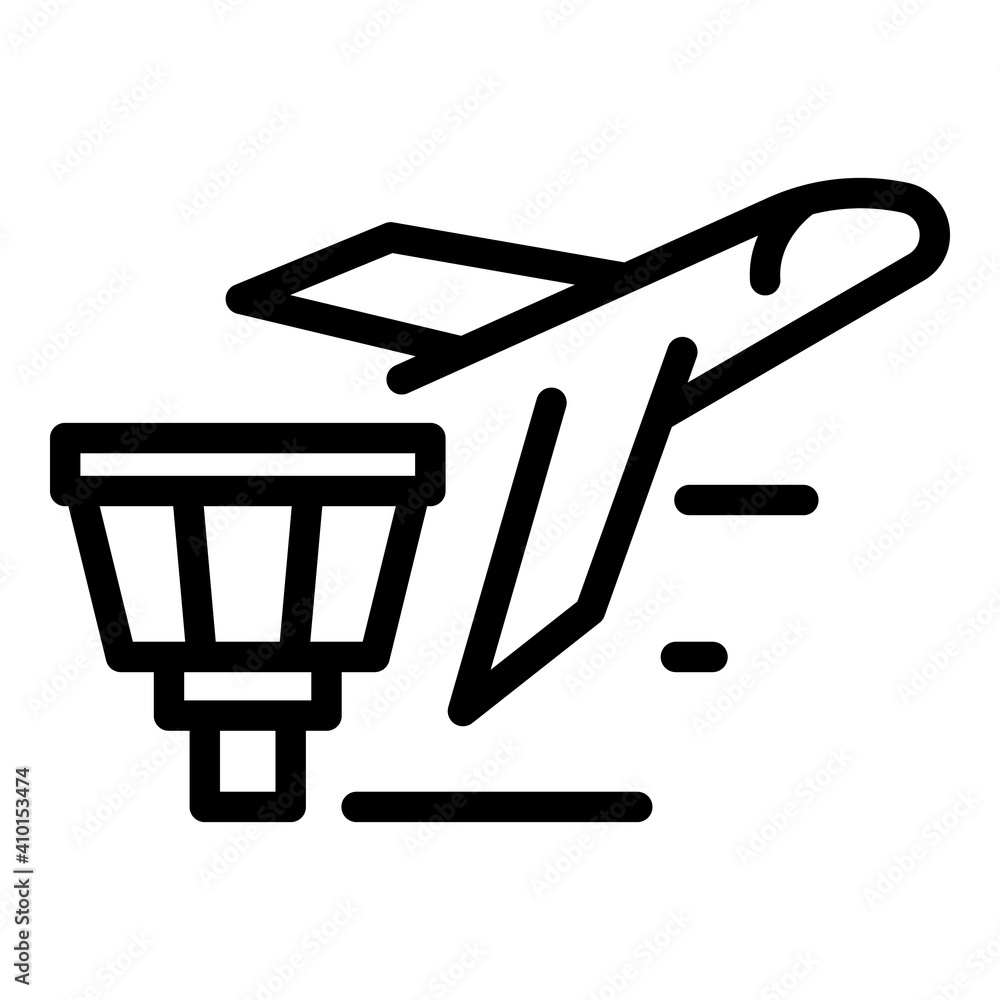 Poster plane departing icon. outline plane departing vector icon for web design isolated on white backgroun