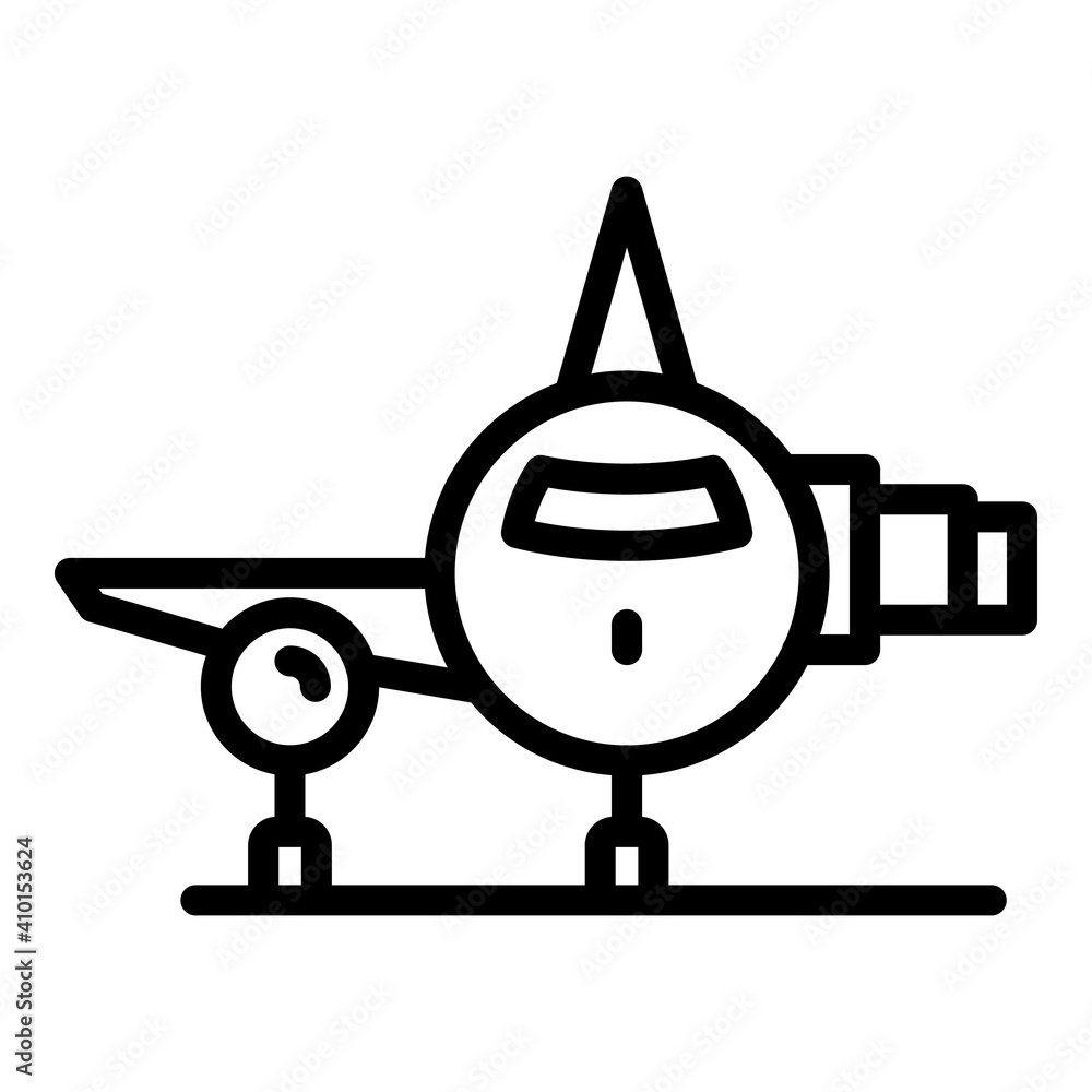 Poster airplane icon. outline airplane vector icon for web design isolated on white background