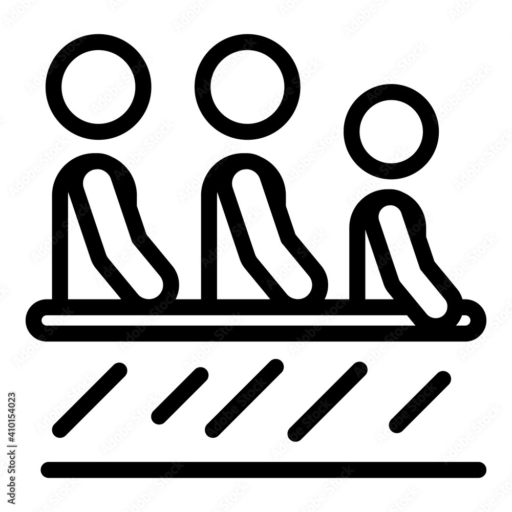 Poster plane passengers icon. outline plane passengers vector icon for web design isolated on white backgro
