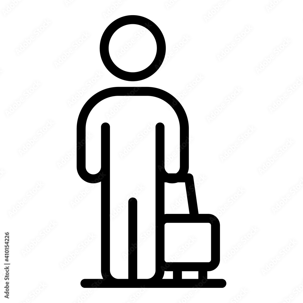 Poster flight passenger icon. outline flight passenger vector icon for web design isolated on white backgro