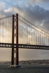 The 25 April bridge (Ponte 25 de Abril)  - famous bridge in Lisbon and among of the longest ones in Europe. 