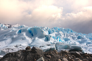 Glacier Perito Moreno, ice, snow, windy, could