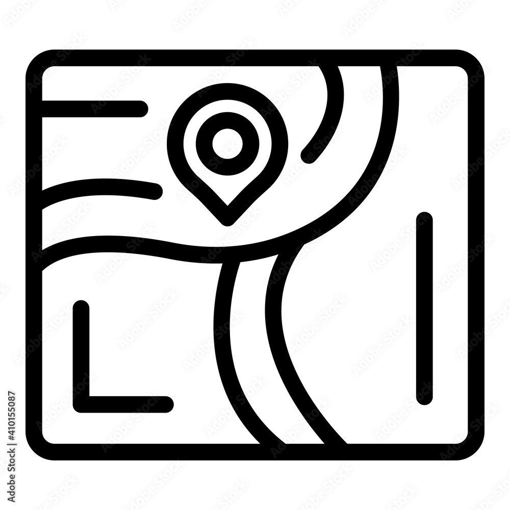 Poster map location icon. outline map location vector icon for web design isolated on white background