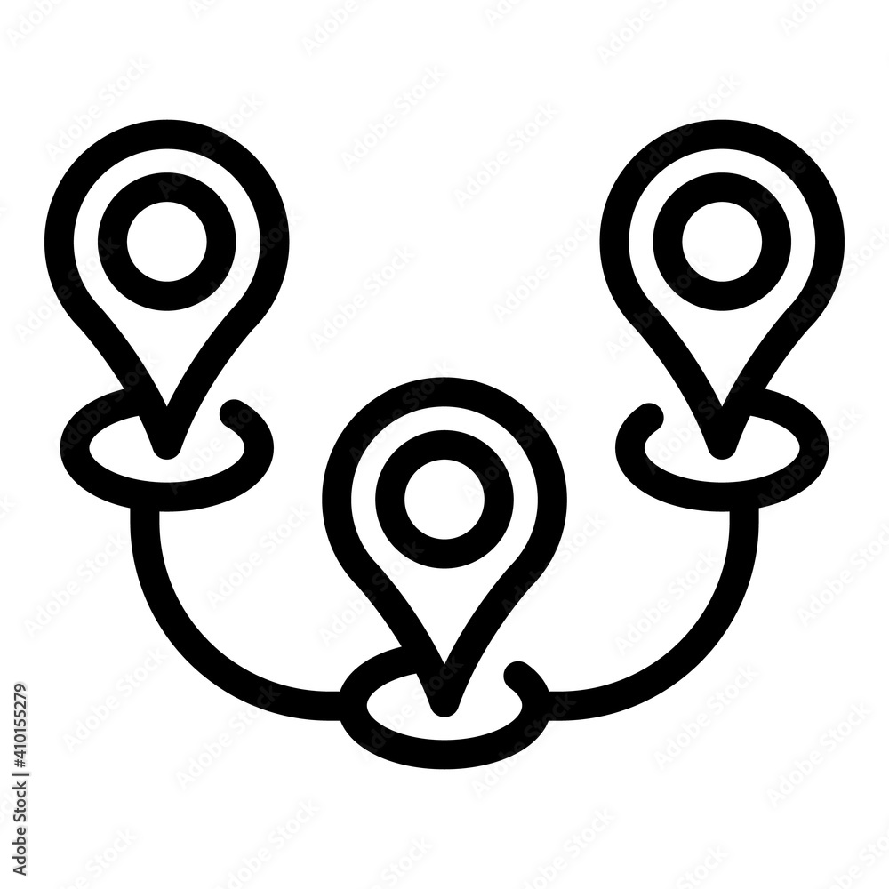 Poster points itinerary icon. outline points itinerary vector icon for web design isolated on white backgro
