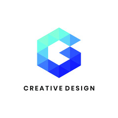 Modern letter G polygonal logo