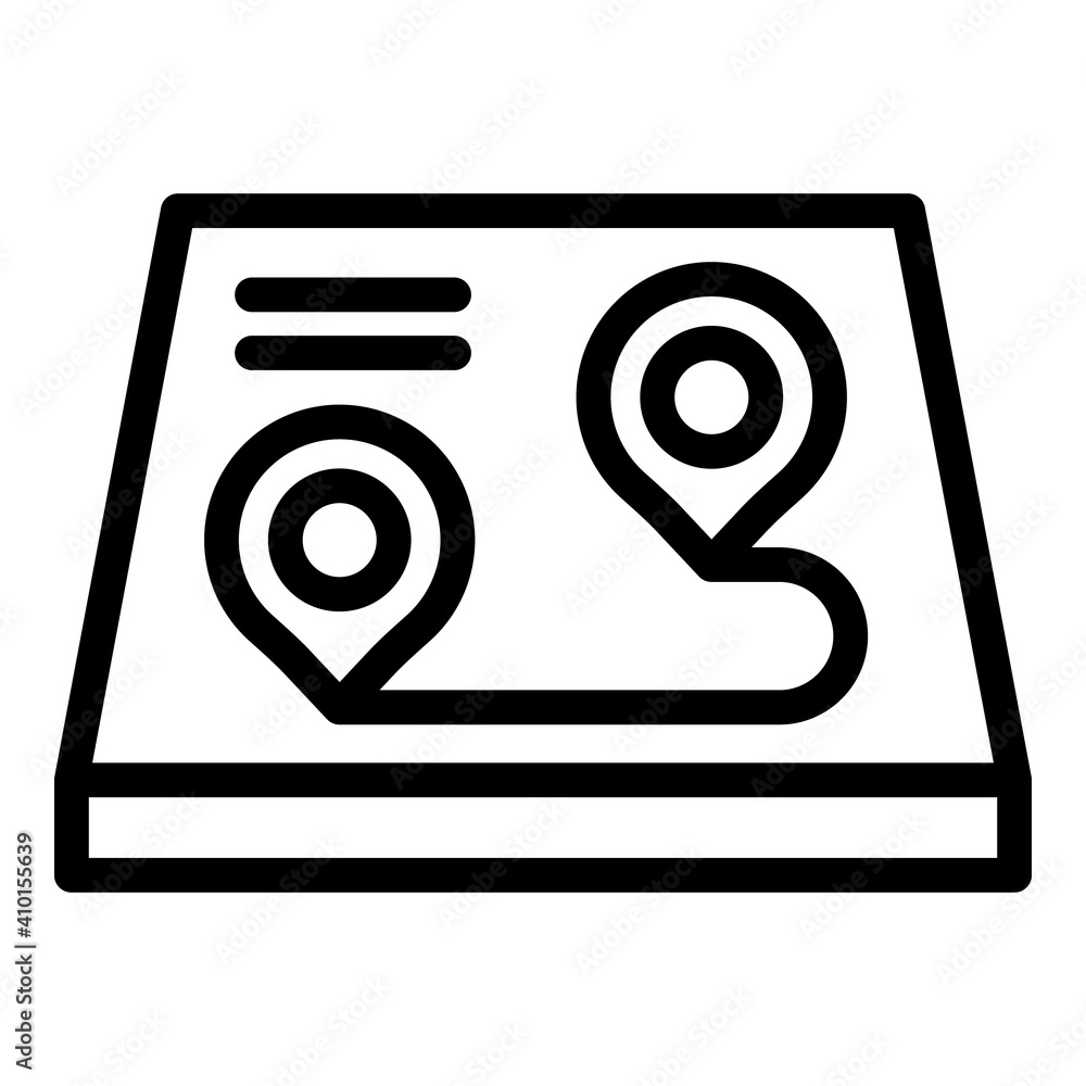 Aufkleber path itinerary icon. outline path itinerary vector icon for web design isolated on white background