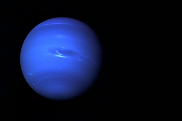 Planet Neptune, on a black background. Elements of this image were furnished by NASA.