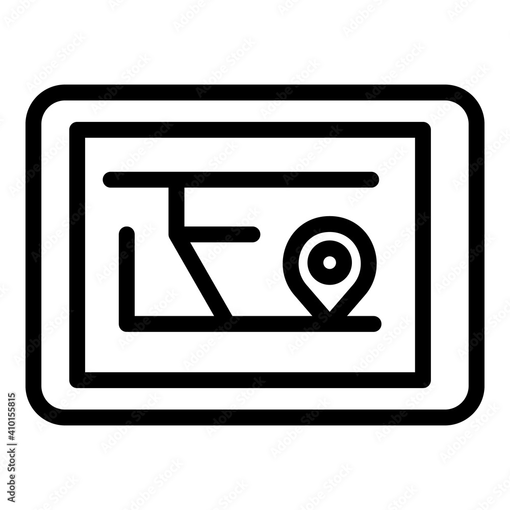 Poster calculate route icon. outline calculate route vector icon for web design isolated on white backgroun