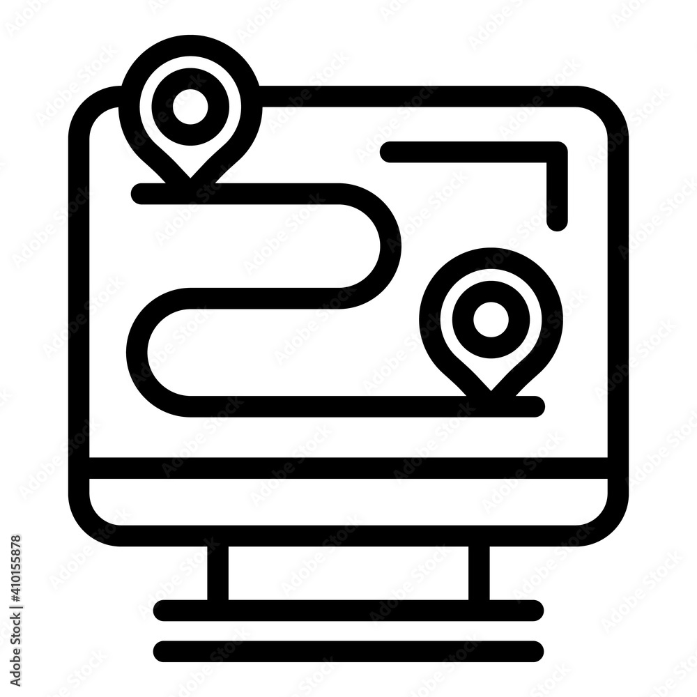 Poster gps route icon. outline gps route vector icon for web design isolated on white background