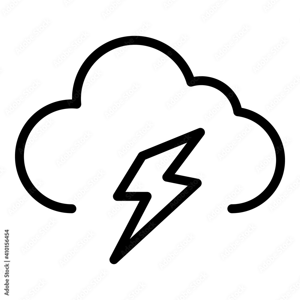 Poster cloud flash icon. outline cloud flash vector icon for web design isolated on white background