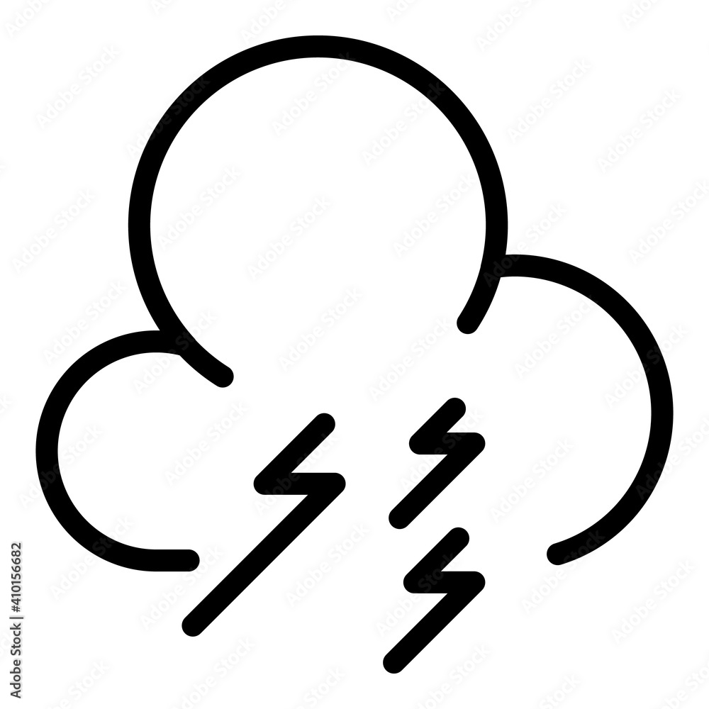 Poster storm cloud icon. outline storm cloud vector icon for web design isolated on white background