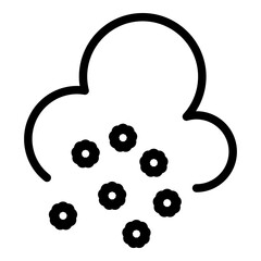 Snowflake cloud icon. Outline snowflake cloud vector icon for web design isolated on white background