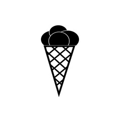 Ice cream cone icon isolated. Modern sweet vanilla desert sign. Trendy vector chocolate cram symbol for web site design, button to mobile app. Logo ice cream illustration.