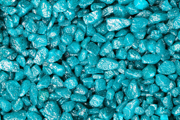 Blue glitter stones for garden decoration