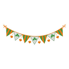 Festive garland of flags for St. Patrick's Day, vector illustration, icon, coloring, decor, Design, decoration