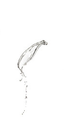 Transparent clear water splash with drops  isolated on white background