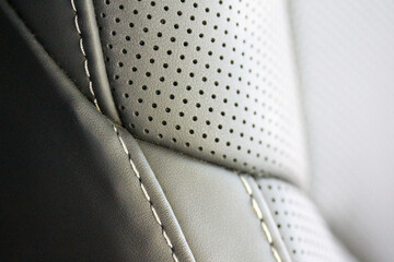 Close up of a leather seat