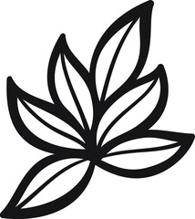 simple leaf group isolated black vector silhouette