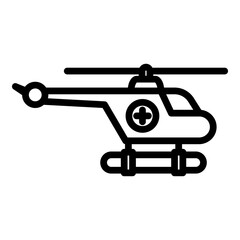 Water rescue helicopter icon. Outline water rescue helicopter vector icon for web design isolated on white background