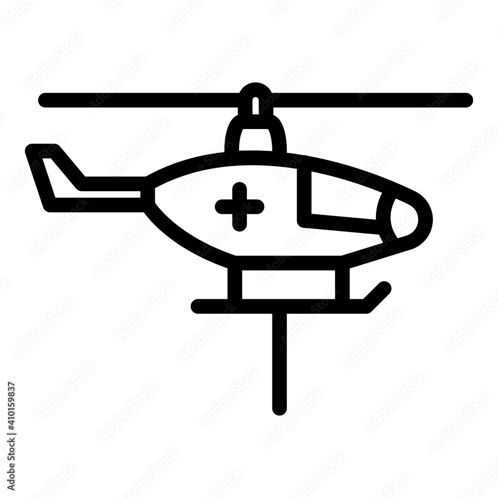 Poster fast rescue helicopter icon. outline fast rescue helicopter vector icon for web design isolated on w
