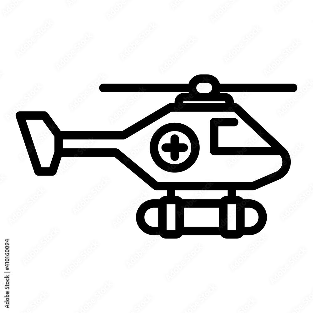 Poster coast rescue helicopter icon. outline coast rescue helicopter vector icon for web design isolated on