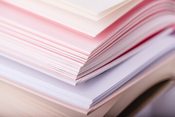 Close-up pink and white pages of a open book