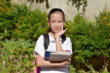 A Young Diverse Female Student Waiting