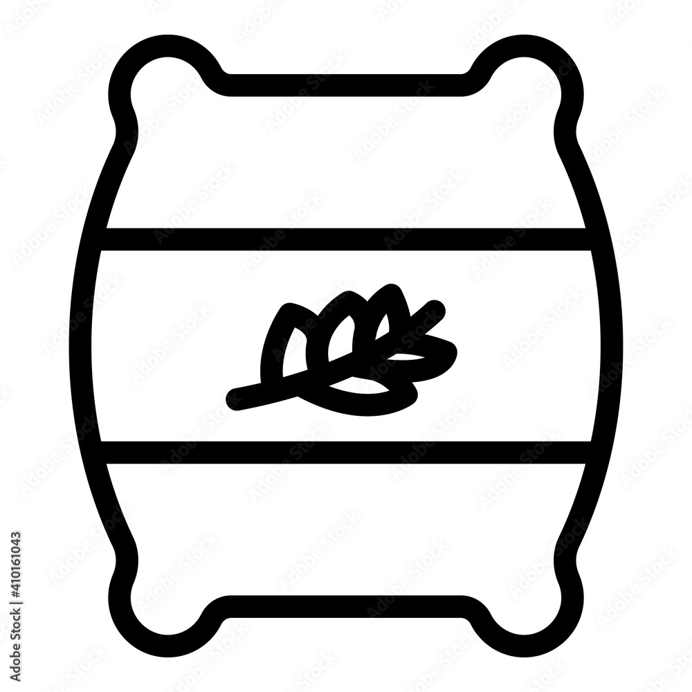 Aufkleber wheat sack icon. outline wheat sack vector icon for web design isolated on white background