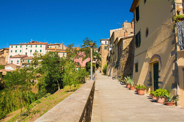 The historic medieval village of Scansano, Grosseto Province, Tuscany, Italy. Seen from the city walls
