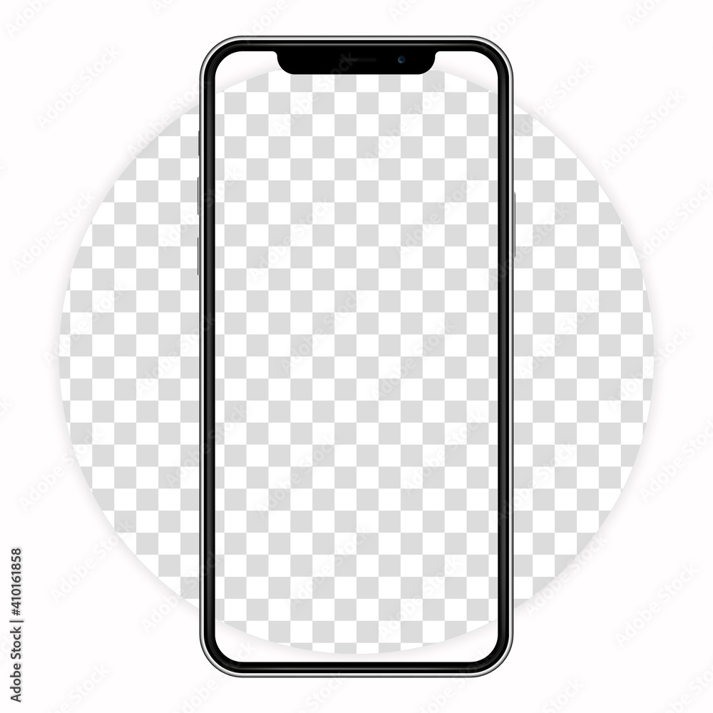 Poster vector modern pixel smartphone isolated. mobile phone with blank screen. cell phone mockup design.