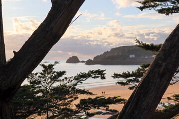 sunset over the lake