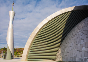 Naklejka premium The Rijeka Islamic Centre, in a suburb of Rijeka, Primorje-Gorski Kotar County, Croatia. Opened in 2013 thanks to a donation from Qatar 