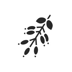 Barberry black glyph icon. Cooking ingredient. Vector illustration