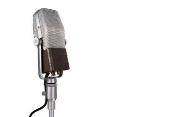 Front view of a vintage microphone