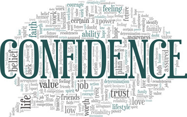 Confidence vector illustration word cloud isolated on a white background.