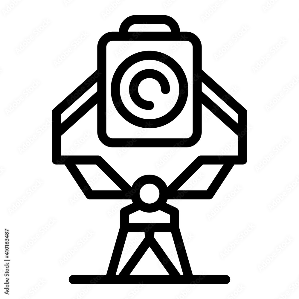 Poster builder device icon. outline builder device vector icon for web design isolated on white background