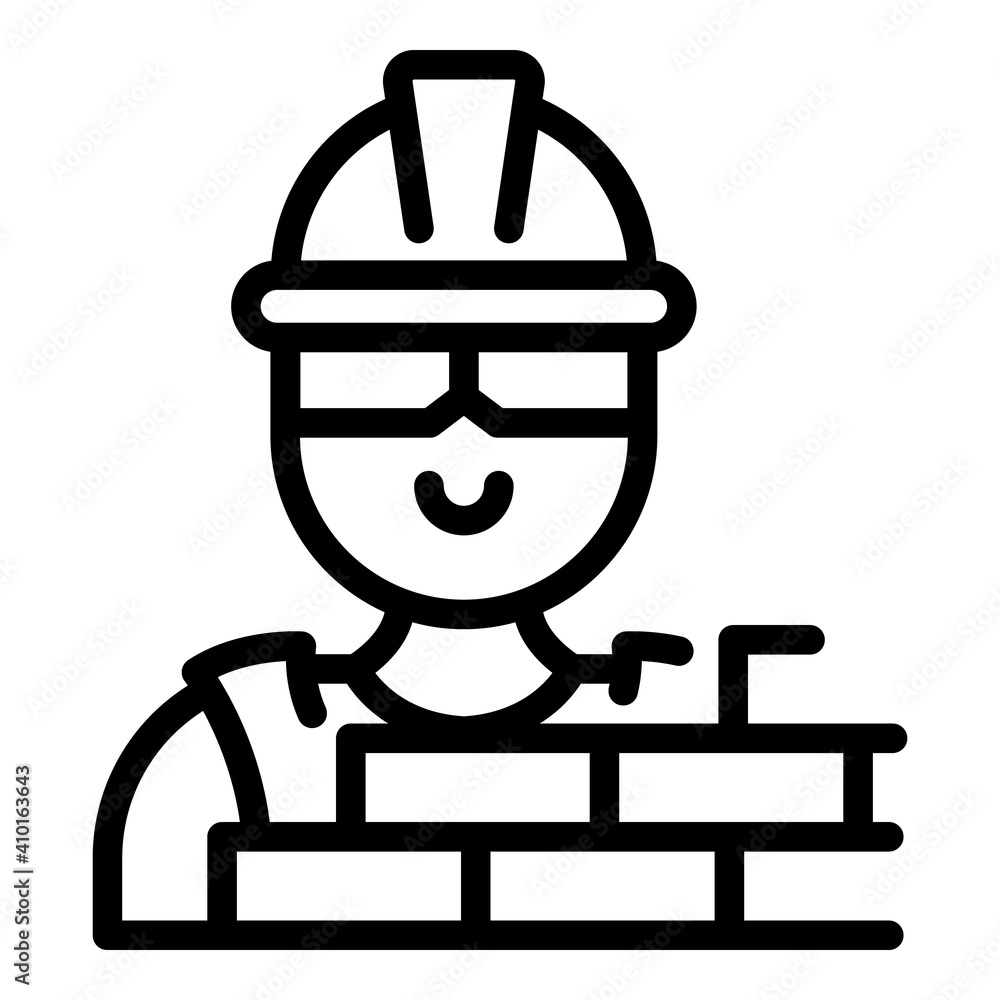 Poster builder brick icon. outline builder brick vector icon for web design isolated on white background