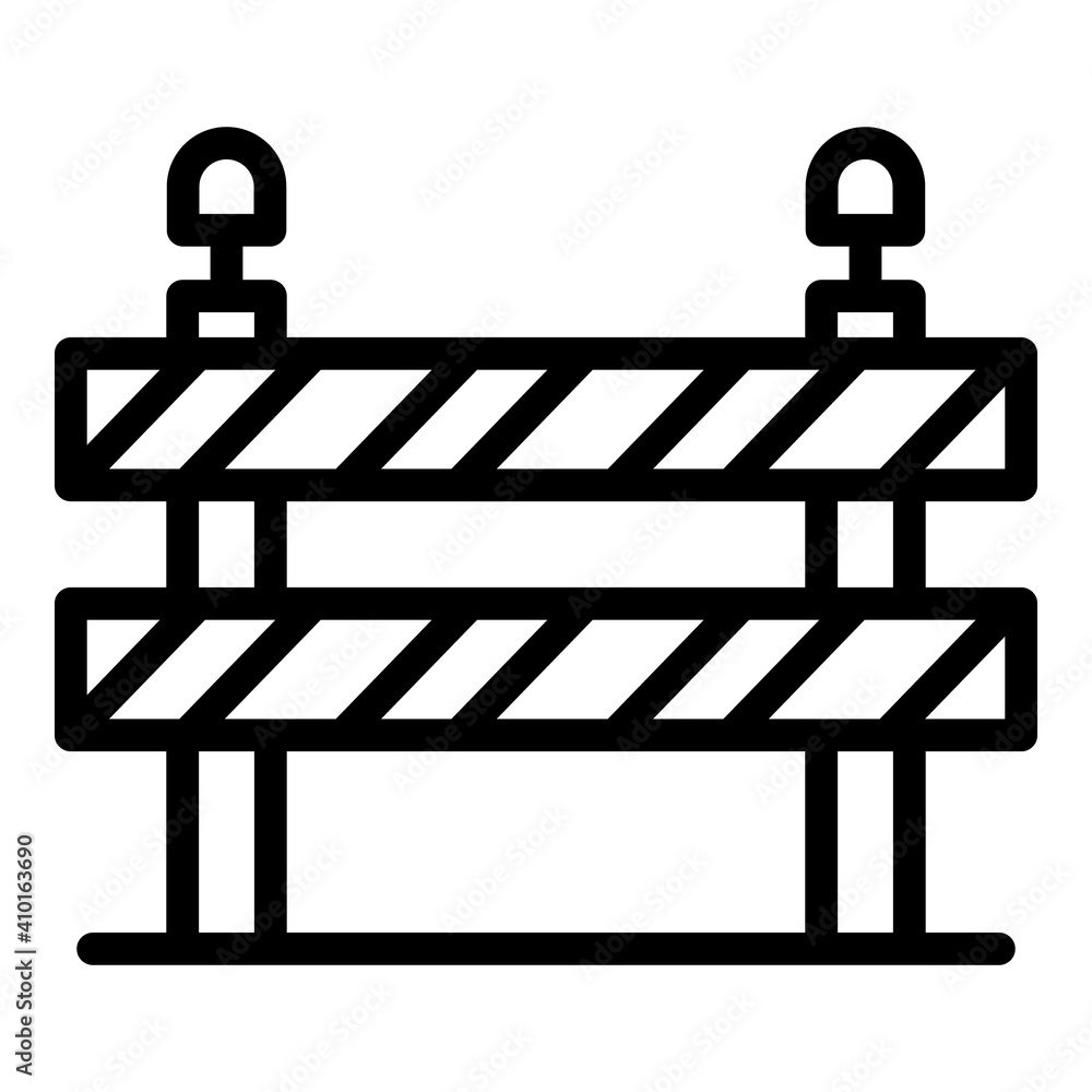 Poster builder barrier icon. outline builder barrier vector icon for web design isolated on white backgroun