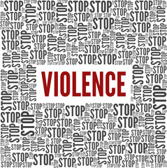 Violence vector illustration word cloud isolated on a white background.