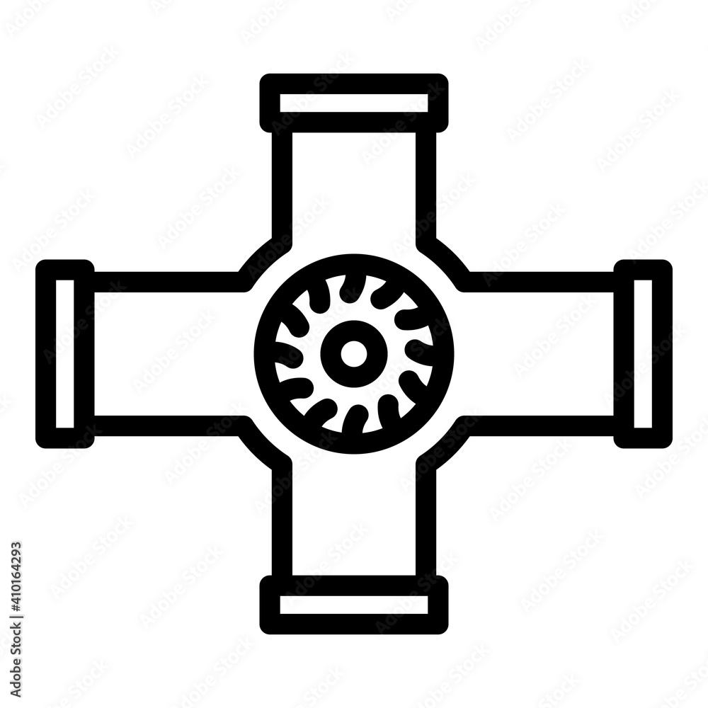 Poster builder cross pipe icon. outline builder cross pipe vector icon for web design isolated on white bac