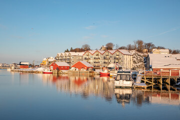 Winter picture from the harbor Brønnøysund town in the middle of Norway,Helgeland,Nordland county,Norway,scandinavia,Europe