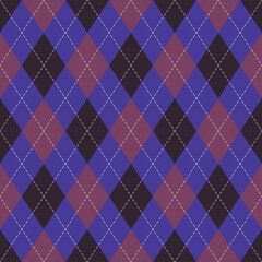 Argyle pattern dark in purple and pink. Wallpaper autumn classic vector argyll graphic for gift wrapping, socks, sweater, jumper, digital paper, other modern fashion textile or paper print.