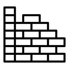 Starting brick wall icon. Outline starting brick wall vector icon for web design isolated on white background