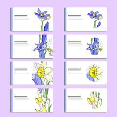 Set with visit cards for floral design