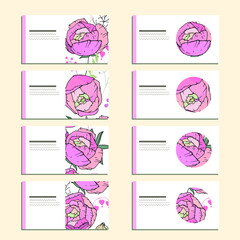 Set with visit cards for floral design