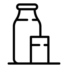 Fototapeta premium Home milk bottle icon. Outline home milk bottle vector icon for web design isolated on white background