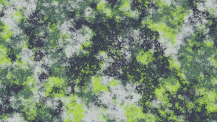 Tie dye modern green background texture. Colourful abstract cloudy texture. Ink splashes pattern. Template for design products, textile, package, websites. Space effect.