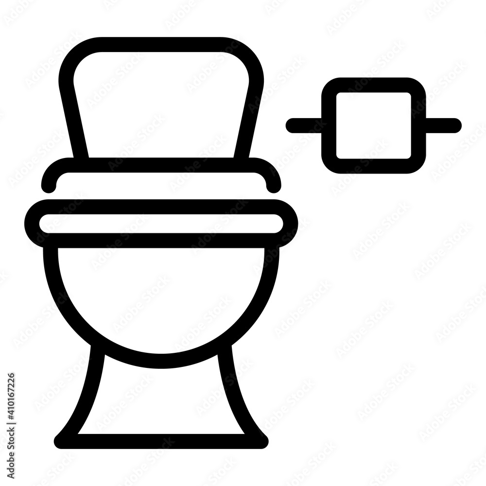 Poster toilet with paper icon. outline toilet with paper vector icon for web design isolated on white backg