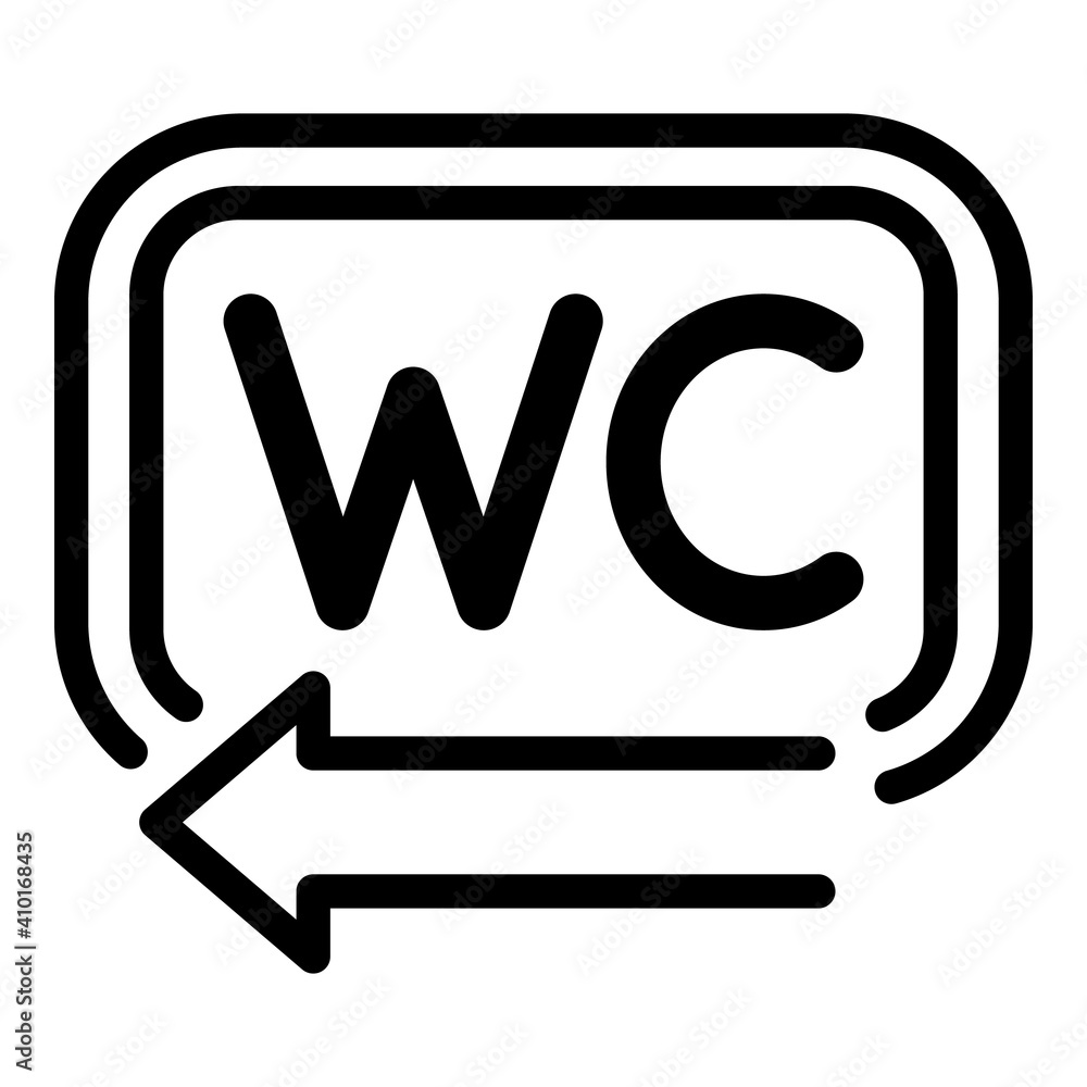 Poster wc direction icon. outline wc direction vector icon for web design isolated on white background